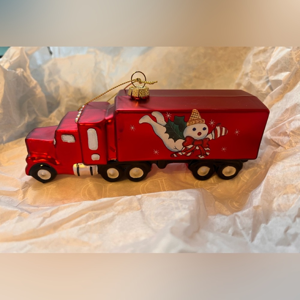 2025 Mr.Bingle Holiday Truck Ornament with Snowman Motif